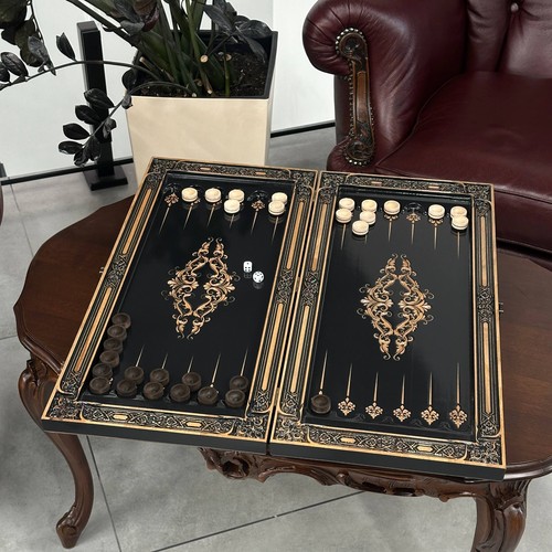 Large glass backgammon set - large,
