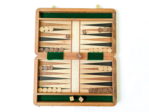 Handmade wooden backgammon - handmade, 12"