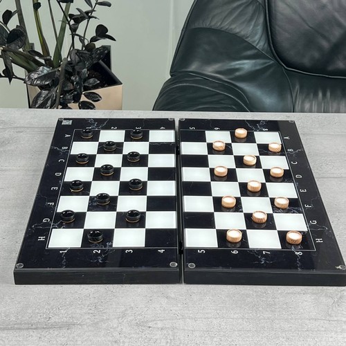 Luxury glass chess backgammon - chess,