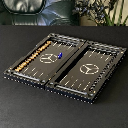 Glass wood backgammon - set, for